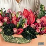 باکس گل مستطیلی فلورانس با دیزاین حرفه‌ای گل‌های تازه