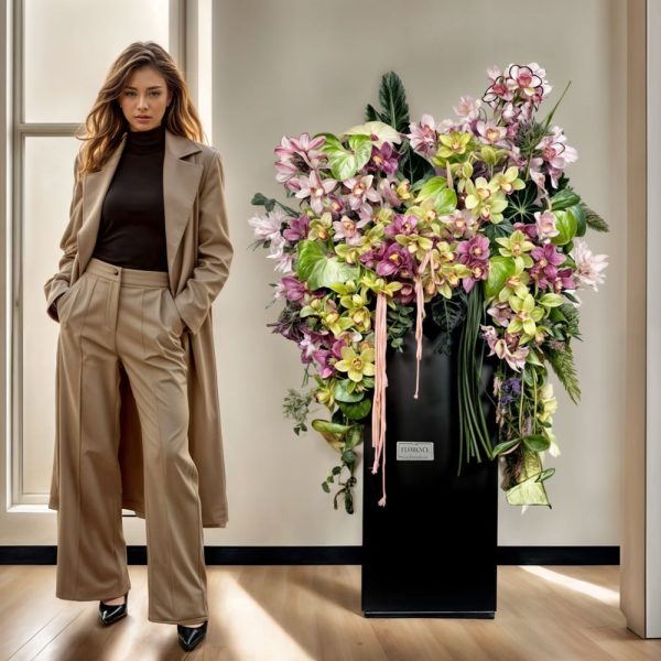 باکس لاکچری سیمبیدیوم با گل‌آرایی خاص و طراحی شیک مناسب مناسبت‌های ویژه