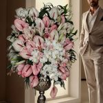 پایه گل ایستاده گالری فلورانس با طراحی لوکس مناسب فضاهای مدرن و کلاسیک