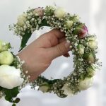 تل عروس گل پیونی با طراحی دست‌ساز و المان‌های بلوری