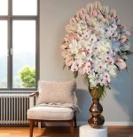 جام کاسپین فلو سفید | طراحی مدرن برای گل‌آرایی و دکور خانه