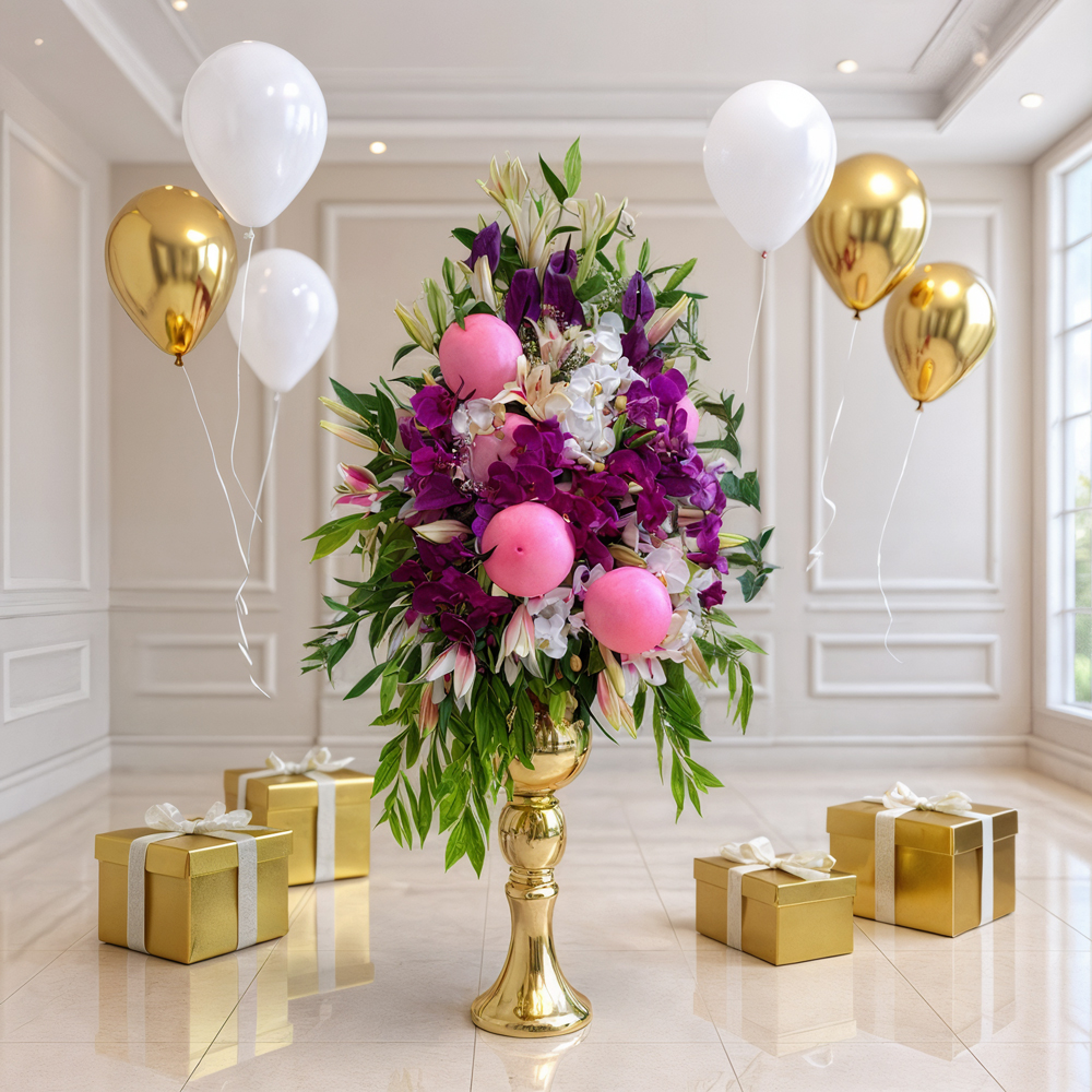 جام-گل-بادکنکی-گالری-فلورانس-کد-6160-1 جام گل بادکنکی گالری فلورانس - دکوراسیونی متفاوت برای هر مناسبت