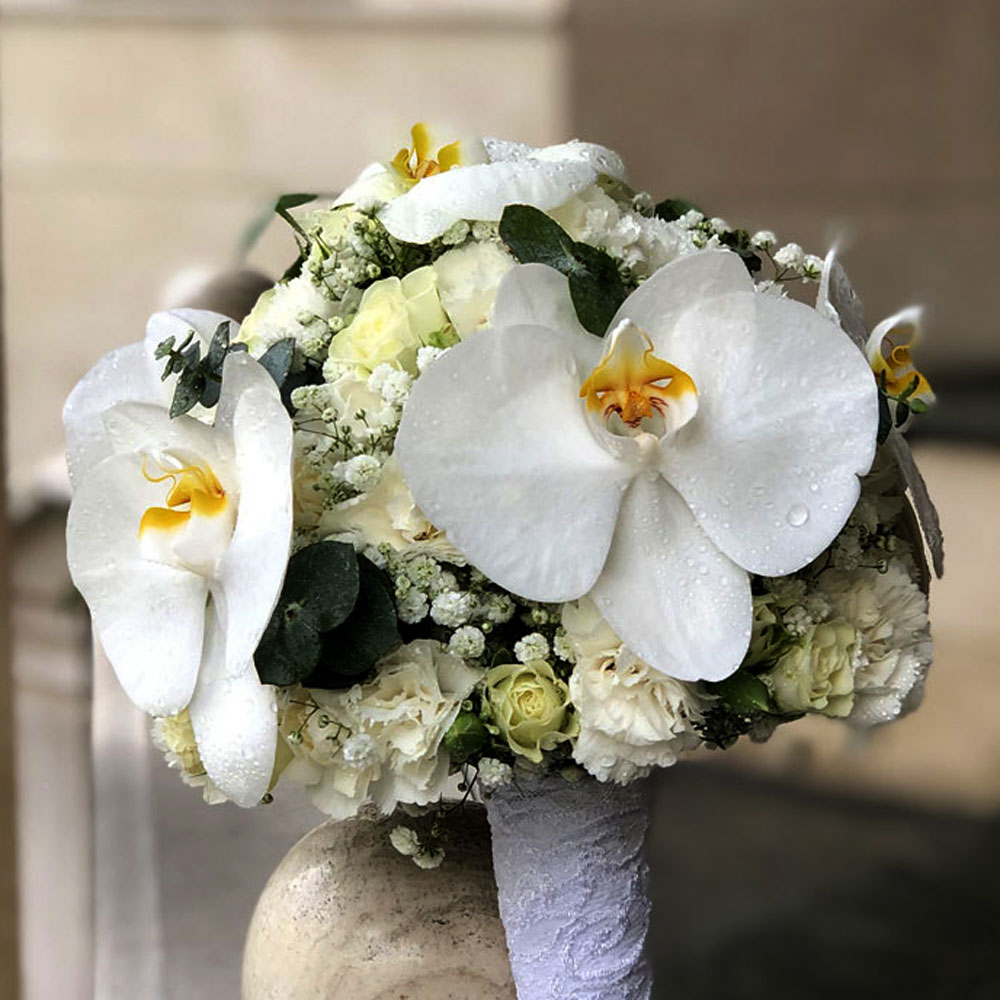 دسته-گل-عروس-زیبای-ارکیده-کد-4668-2 دسته گل عروس زیبای ارکیده با گلهای شیک و خاص