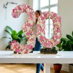 فریم عدد تولد گل‌دار با رنگ‌های شاد و طراحی حرفه‌ای مخصوص سورپرایز تولد