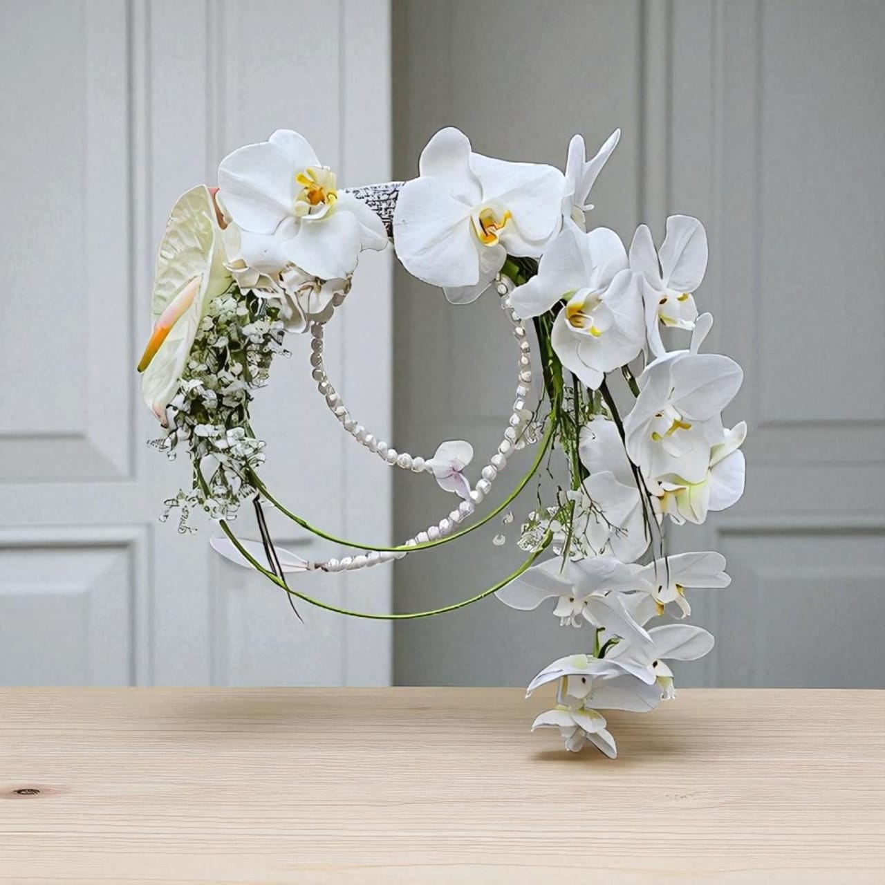 دسته گل عروس مروارید آبشار کد 6263 سفارش آنلاین دسته گل