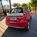 "ماشین عروس ریسه‌ای با گل‌های طبیعی زیبا و تزیینات خاص از گلفروشی فلورانس"