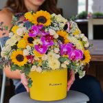 باکس گل زرد فلورانس در گلفروشی فلورانس برای مناسبت‌های خاص