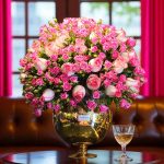 گلدان رز طلایی لوکس مناسب دکوراسیون و هدیه لاکچری