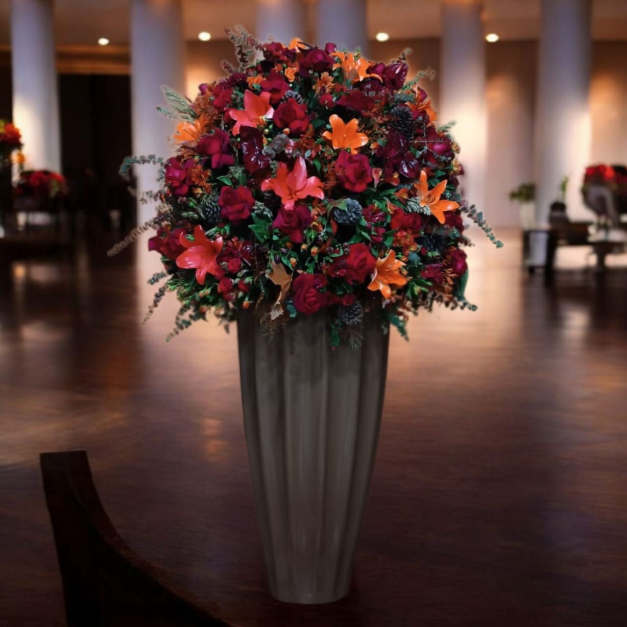 پایه گل پاییزی لیلیوم فایبرگلس کد 6428 (1) پایه گل پاییزی لیلیوم فایبرگلس با گلآرایی گرم و طراحی مقاوم