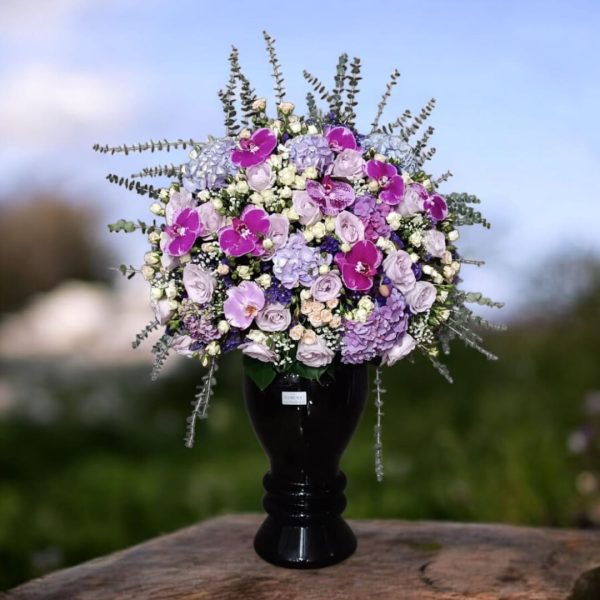 استند گل بلور رومیزی هورتانزیا هنری و خاص