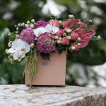 باکس گل مربعی تم صورتی رمانتیک