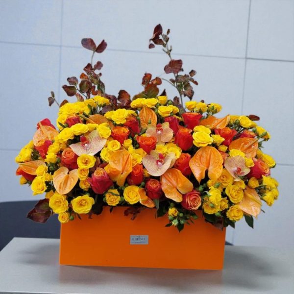 باکس گل نارنجی فلورانس شاد و پرانرژی