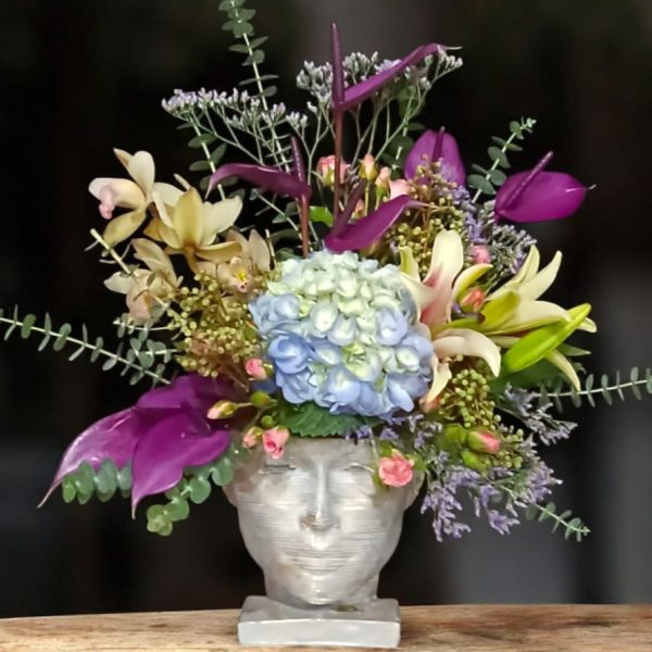 مجسمه گل ظریف فلورانس رزین مقاوم مناسب هدیه و تزئین