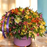 باکس گل آلسترومریا پاییزی لوکس با طراحی مدرن