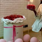 باکس گل تولد رز صورتی شیک و لاکچری