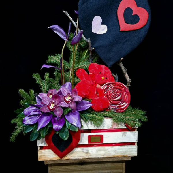 جعبه چوبی انتریوم بنفش ولنتاین – کد H052